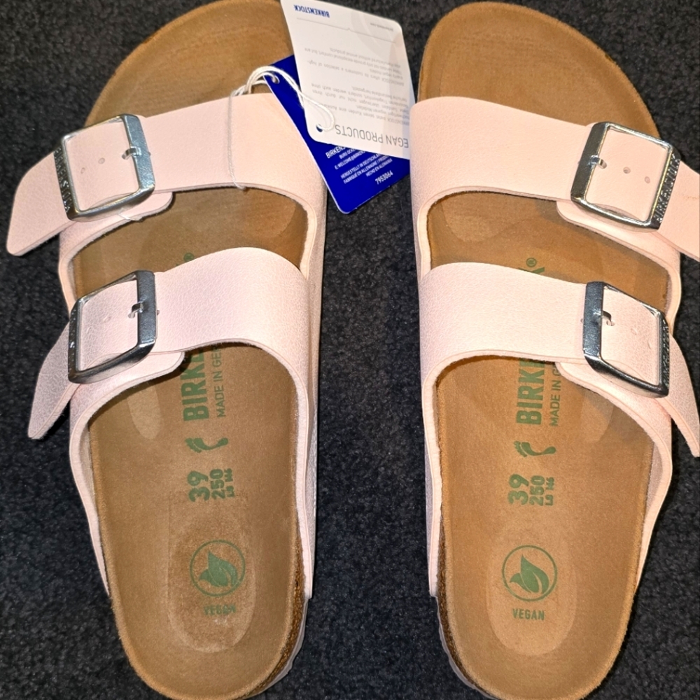 NEW Birkenstock Pink Vegan Sandals sz 39